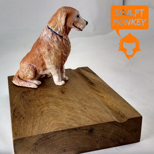 Dog Memorial Figurine - With Base Side