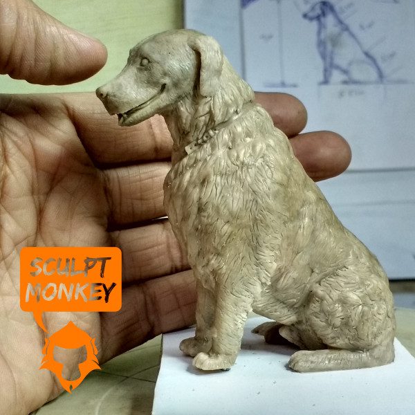 A Dog (Golden Retriever) handmade from polymer clay, the full sculpturing  process【Clay Artisan JAY】 