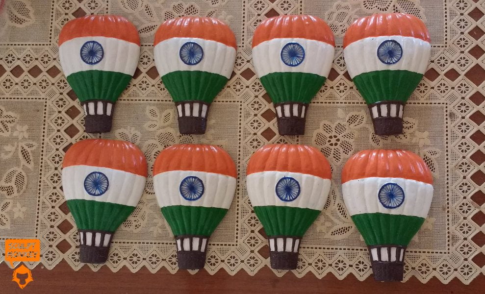 Indian Flag Hot Air Balloon Fridge Magnet - All