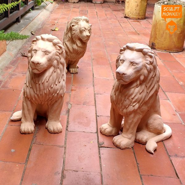 Stoneware Lions - All 2