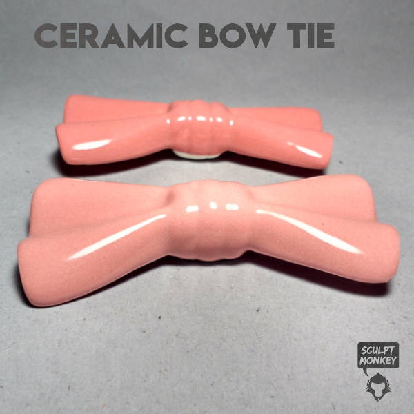 Pastel Pink Shades Porcelain - Ceramic Bow Tie