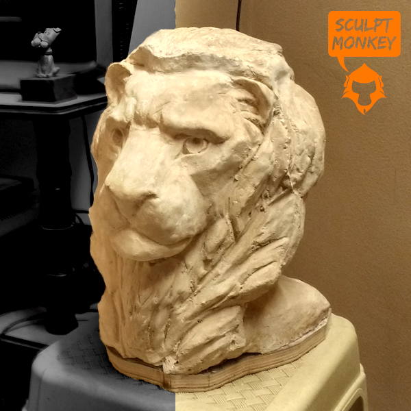 Lion Bust Class - Plaster Cast